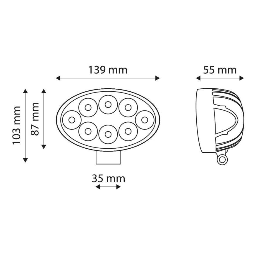 LED Car spotlight EPISTAR LED/24W/10-30V IP67 6000K