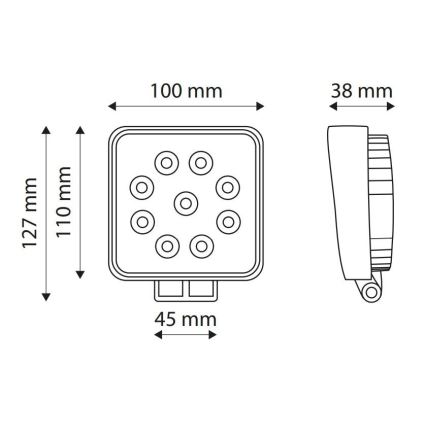 LED Car spotlight EPISTAR LED/27W/10-30V IP67 6000K