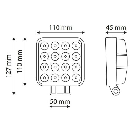 LED Car spotlight EPISTAR LED/48W/10-30V IP67 6000K
