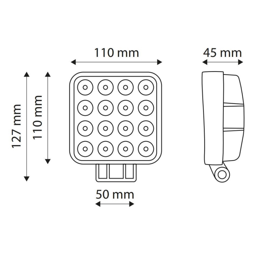 LED Car spotlight EPISTAR LED/48W/10-30V IP67 6000K