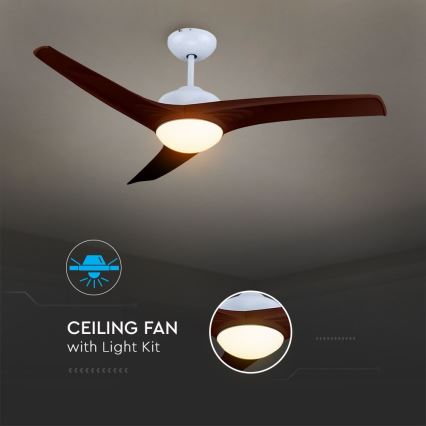 LED Ceiling Fan with 15W LED, 230V, 3000/4000/6400K + Remote Control
