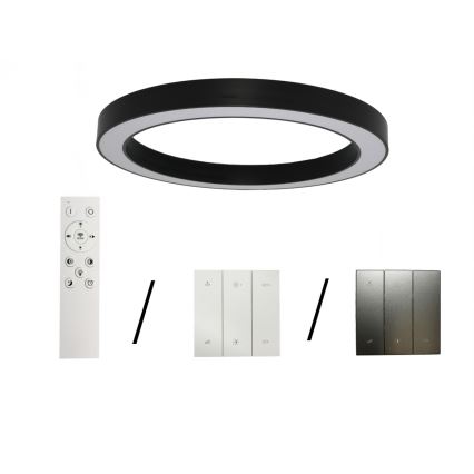 LED ceiling light, 115W/230V, selectable 3000/4000/6500K, Ø 120 cm, black