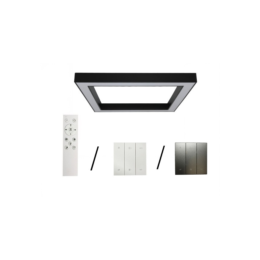 LED Ceiling Light, 150W, 230V, 3000/4000/6500K, 120x120 cm, Black