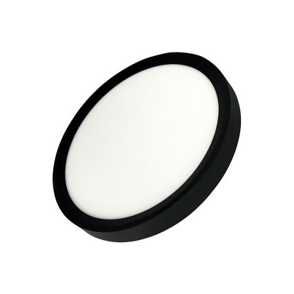 LED Ceiling Light 18W/230V — Selectable 3000/4000/6500K, Ø23 cm, Black