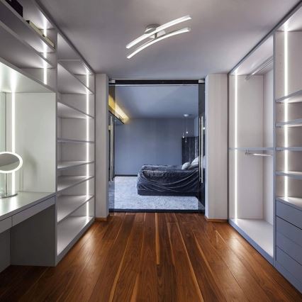 LED Ceiling Light, 2 × 6W LEDs, 230V, Glossy Chrome