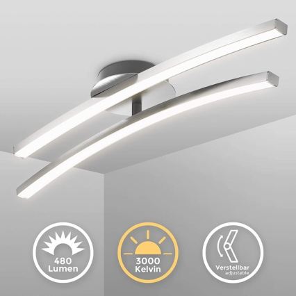 LED Ceiling Light, 2 × 6W LEDs, 230V, Glossy Chrome