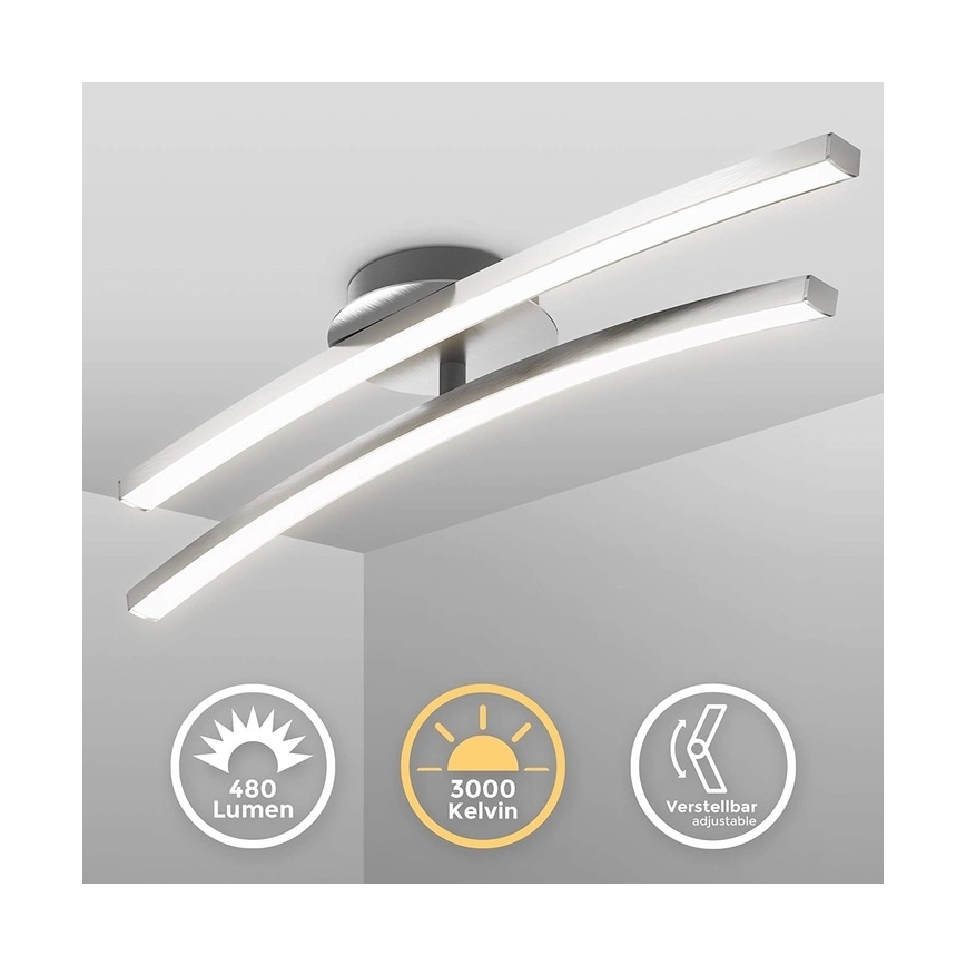 LED Ceiling Light, 2 × 6W LEDs, 230V, Glossy Chrome