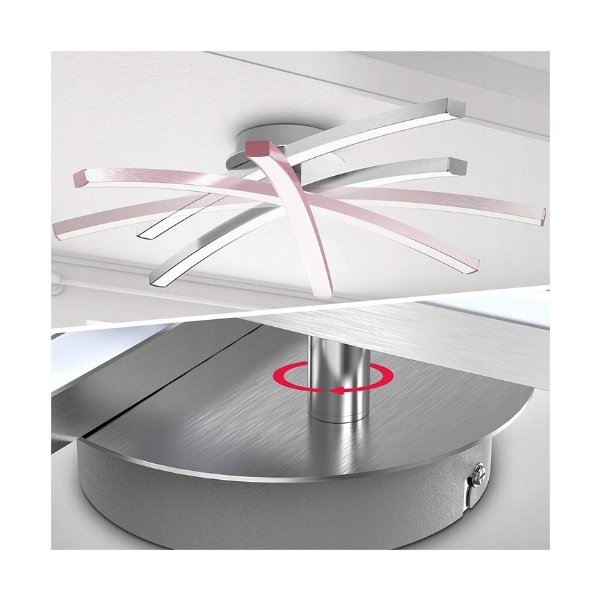 LED Ceiling Light, 2 × 6W LEDs, 230V, Glossy Chrome