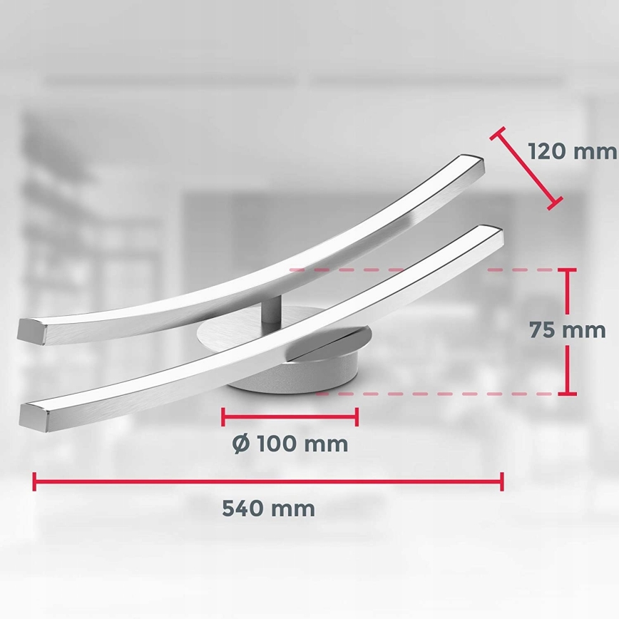 LED Ceiling Light, 2 × 6W LEDs, 230V, Glossy Chrome