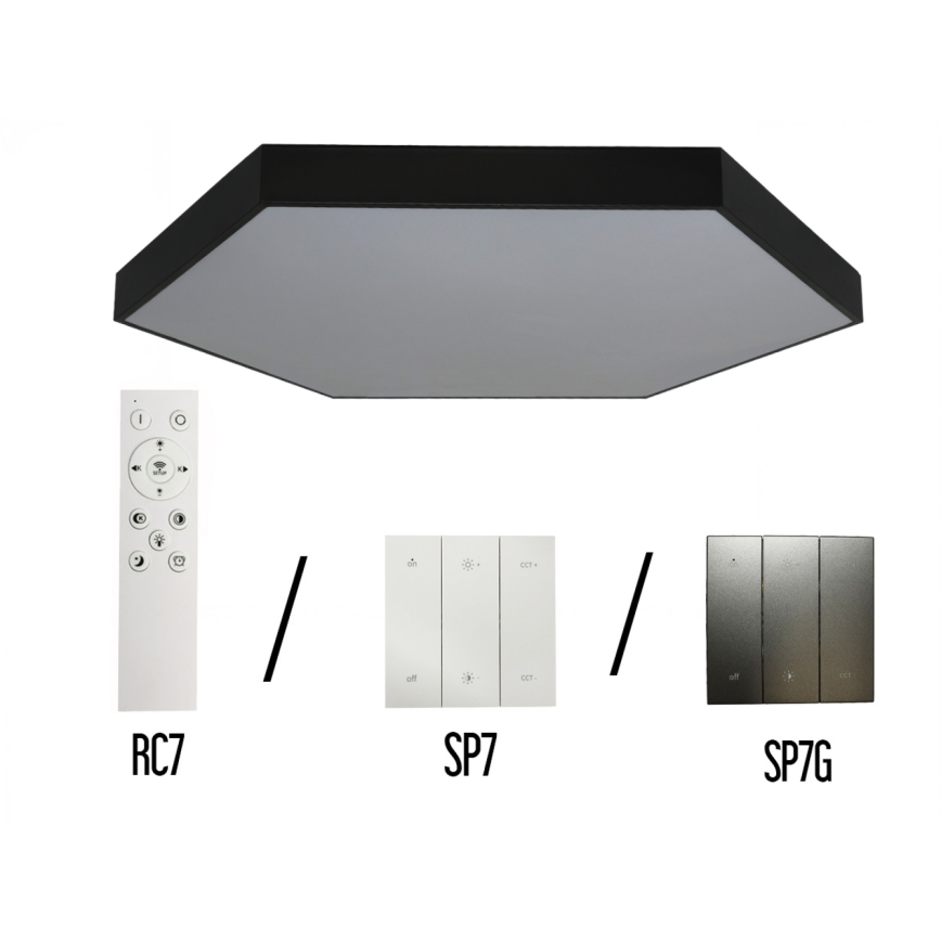 LED Ceiling Light 240W, 230V, 3000/4000/6500K, Ø120 cm, Black