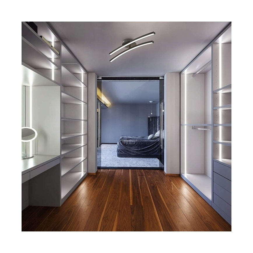 LED Ceiling Light 2xLED/6W/230V 3000K Black