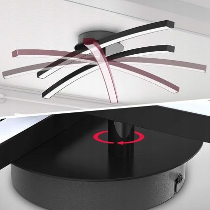 LED Ceiling Light 2xLED/6W/230V 3000K Black