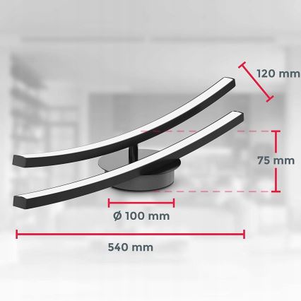 LED Ceiling Light 2xLED/6W/230V 3000K Black