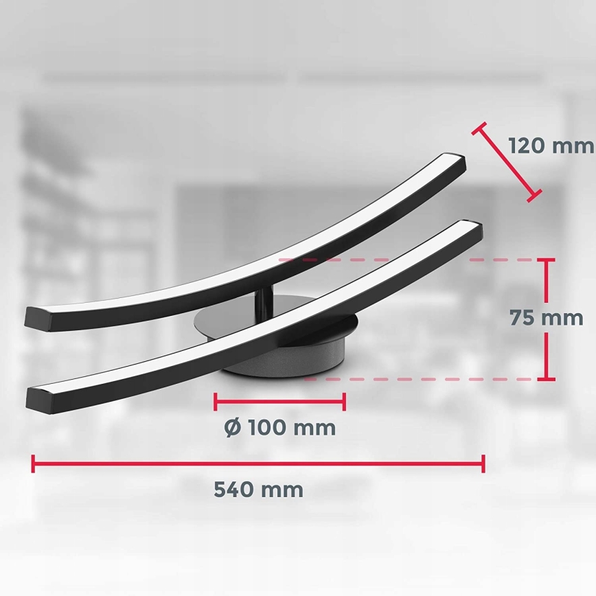 LED Ceiling Light 2xLED/6W/230V 3000K Black