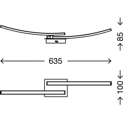 LED Ceiling Light 2xLED/6W/230V 3000K Matte Chrome
