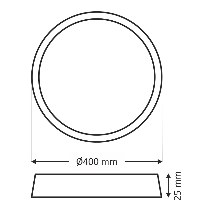LED Ceiling Light 32W/230V 3000/4000/6500K Ø 40 cm Brown