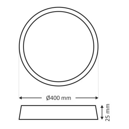 LED Ceiling Light 32W/230V 3000/4000/6500K Ø 40 cm Brown