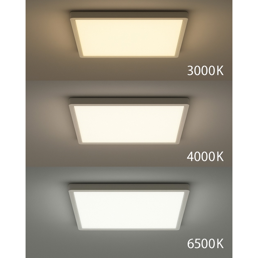 LED Ceiling Light, 32W/230V — 3000/4000/6500K, 40x40 cm, White