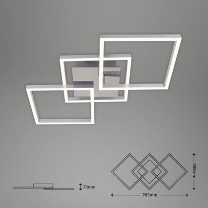 LED Ceiling Light, 33W, 230V, 3000K, Matte Chrome