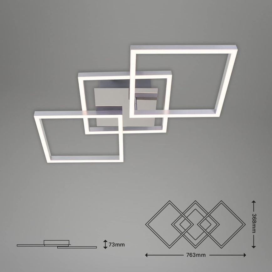LED Ceiling Light, 33W, 230V, 3000K, Matte Chrome