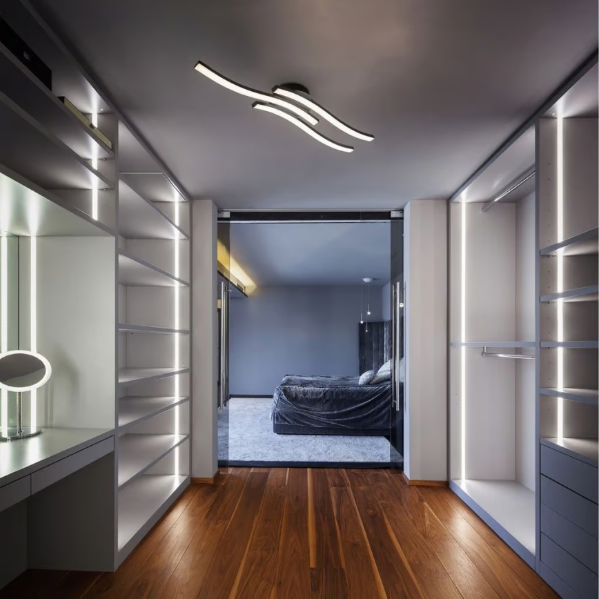 LED Ceiling Light 3xLED/6W/230V 2700K Black