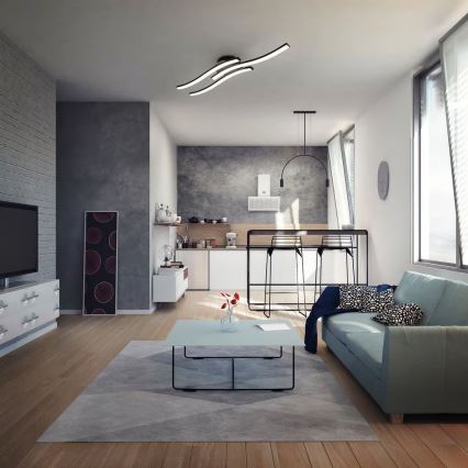 LED Ceiling Light 3xLED/6W/230V 2700K Black