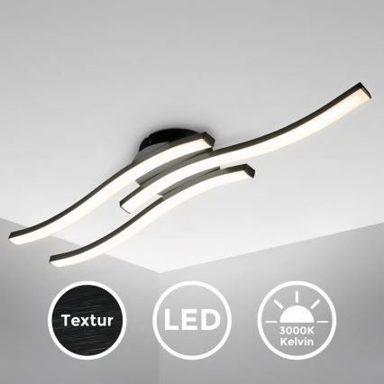 LED Ceiling Light 3xLED/6W/230V 2700K Black