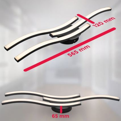 LED Ceiling Light 3xLED/6W/230V 2700K Black