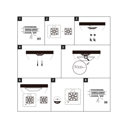 LED Ceiling Light, 40W, 230V, 3000/4000/6500K, 50x50 cm, Black