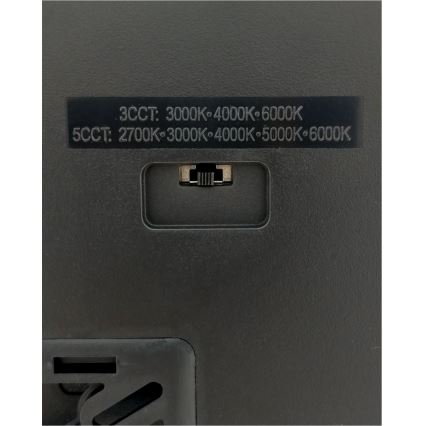 LED Ceiling Light, 40W, 230V, 3000/4000/6500K, 50x50 cm, Black