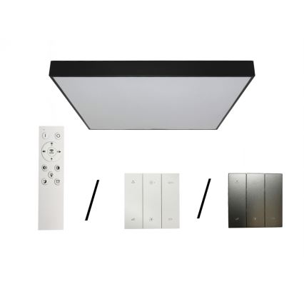 LED Ceiling Light, 480W, 230V, 3000/4000/6500K, 120x120 cm, Black