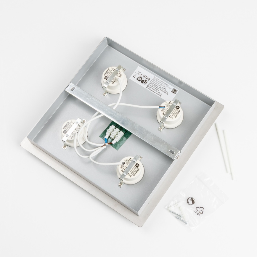 LED ceiling light 4xLED/5W/230V 3000K 28x28 cm matte chrome
