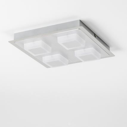 LED ceiling light 4xLED/5W/230V 3000K 28x28 cm matte chrome