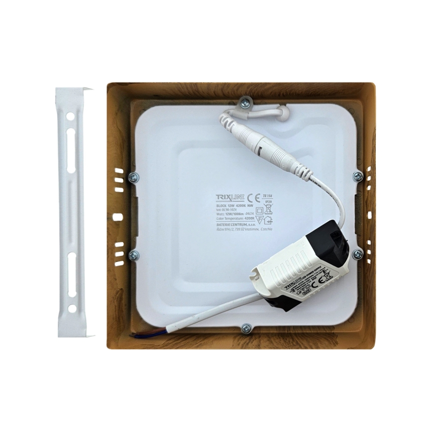 LED Ceiling light BLOCK LED/12W/230V 4200K 16,3x16,3 cm brown