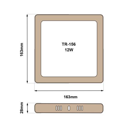 LED Ceiling light BLOCK LED/12W/230V 4200K 16,3x16,3 cm brown