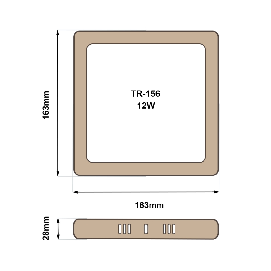 LED Ceiling light BLOCK LED/12W/230V 4200K 16,3x16,3 cm brown