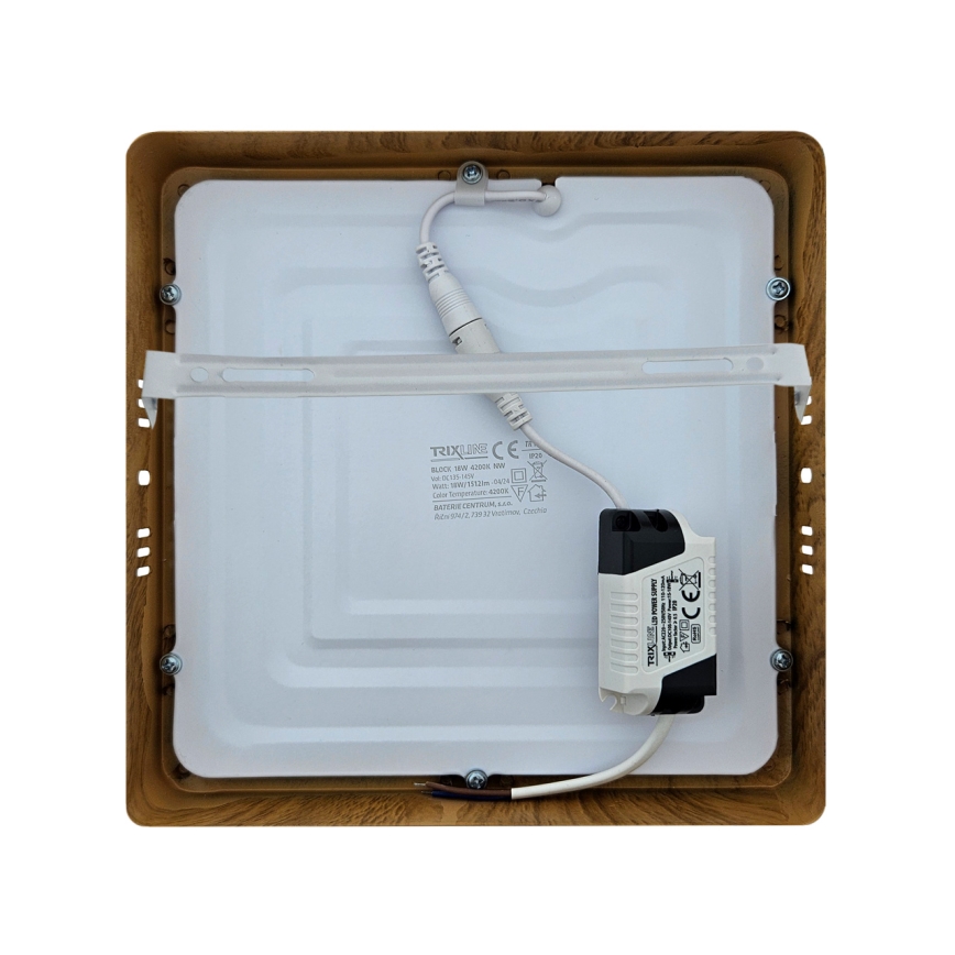 LED Ceiling light BLOCK LED/18W/230V 4200K 22x22 cm brown