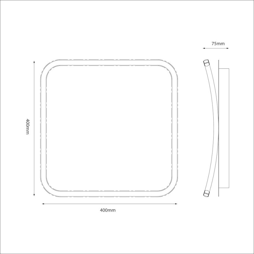 LED Ceiling Light CALI LED/30W/230V 40x40 cm Black