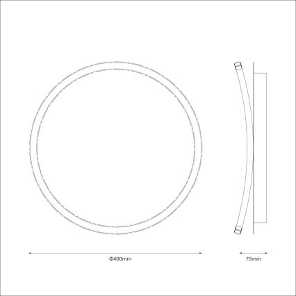 LED Ceiling Light CALI LED/30W/230V Ø 40 cm Black