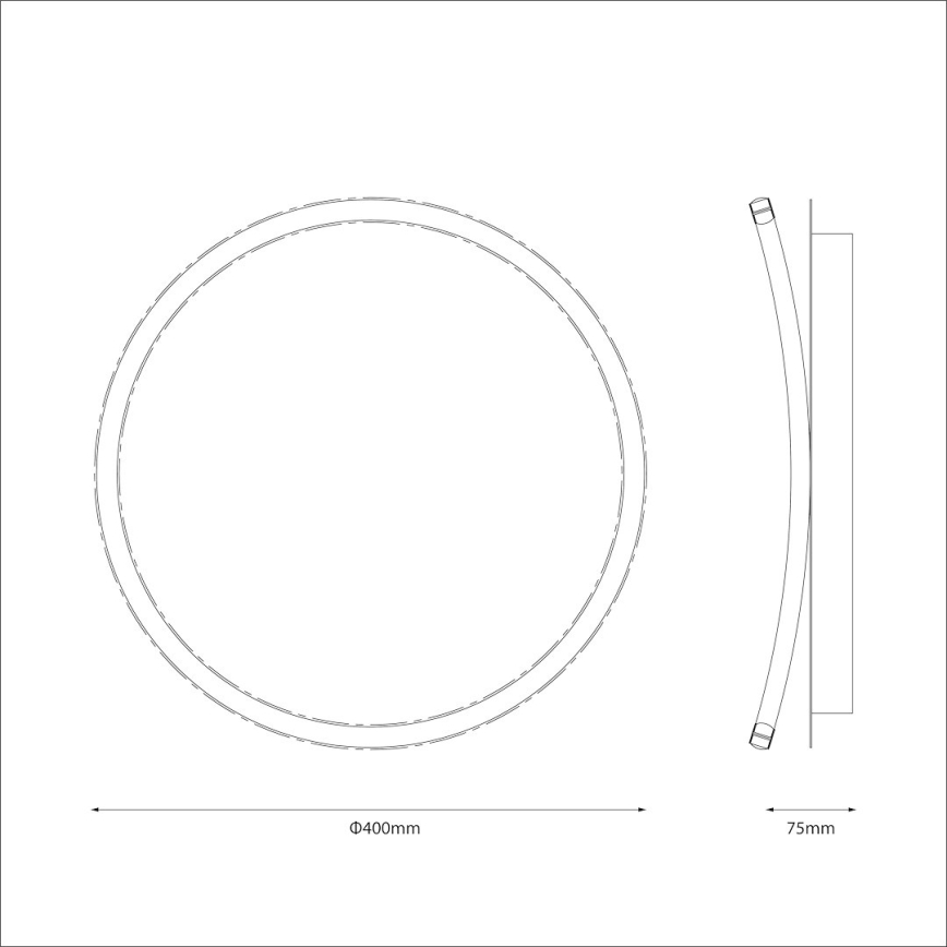 LED Ceiling Light CALI LED/30W/230V Ø 40 cm Black
