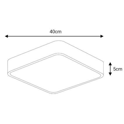 LED Ceiling light FELIZ LED/40W/230V 4000K 40x40 cm black
