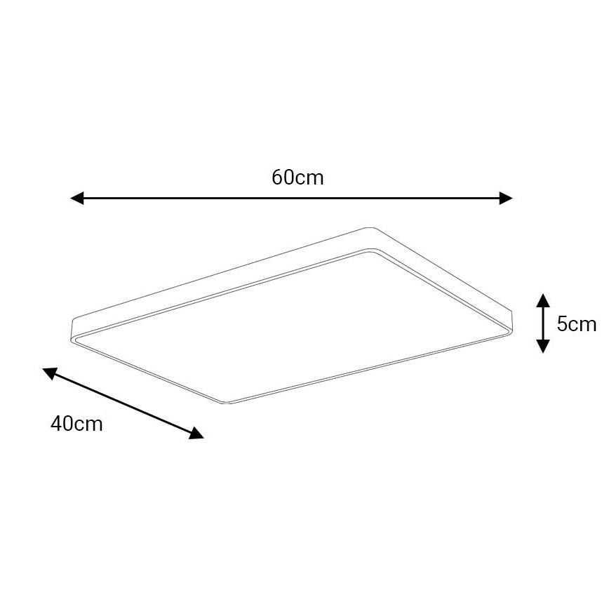 LED Ceiling light FELIZ LED/50W/230V 4000K 40x60 cm black