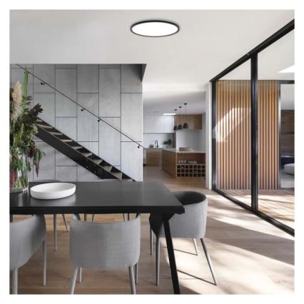 LED Ceiling light FLORI LED/18W/230V 4000K black d. 29 cm