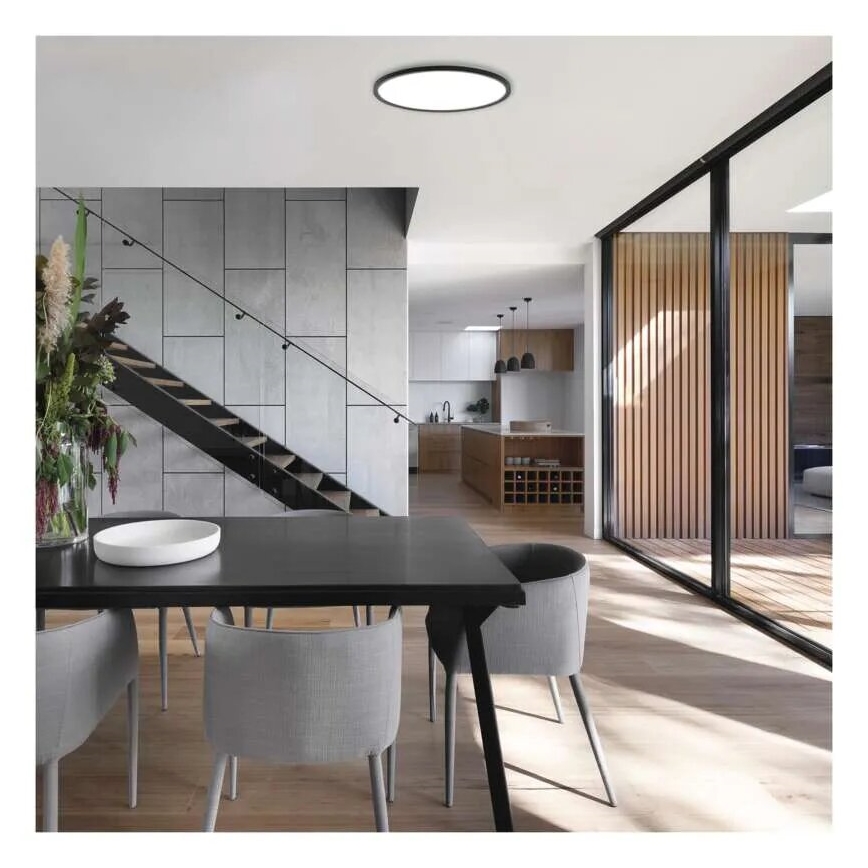 LED Ceiling light FLORI LED/18W/230V 4000K black d. 29 cm