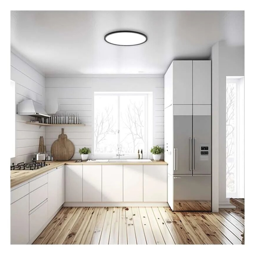 LED Ceiling light FLORI LED/18W/230V 4000K black d. 29 cm