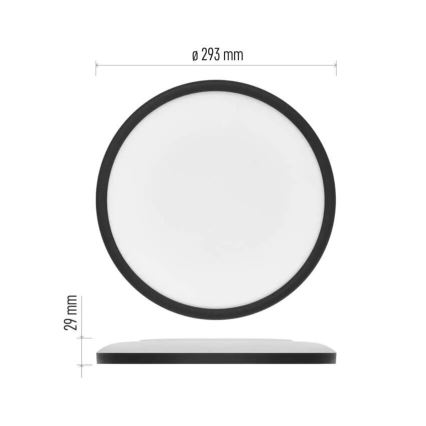 LED Ceiling light FLORI LED/18W/230V 4000K black d. 29 cm