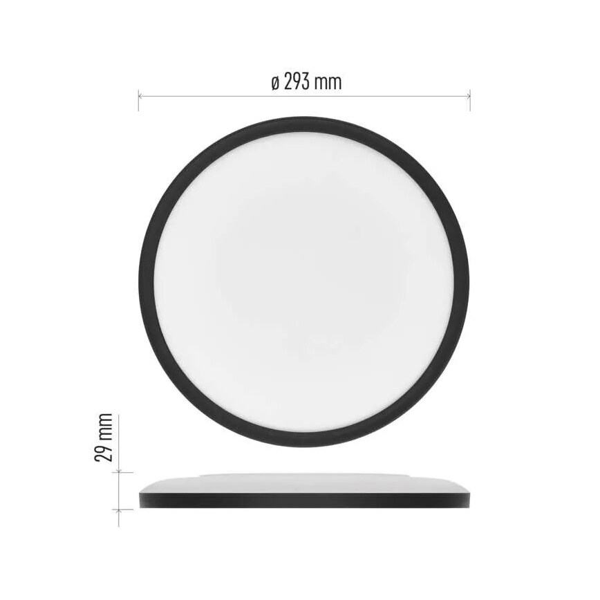 LED Ceiling light FLORI LED/18W/230V 4000K black d. 29 cm