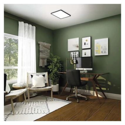 LED Ceiling light FLORI LED/22W/230V 4000K black 42x42 cm