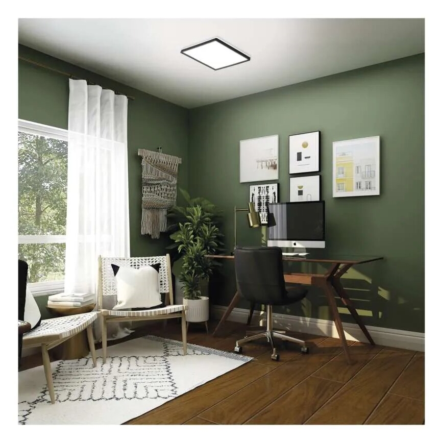 LED Ceiling light FLORI LED/22W/230V 4000K black 42x42 cm