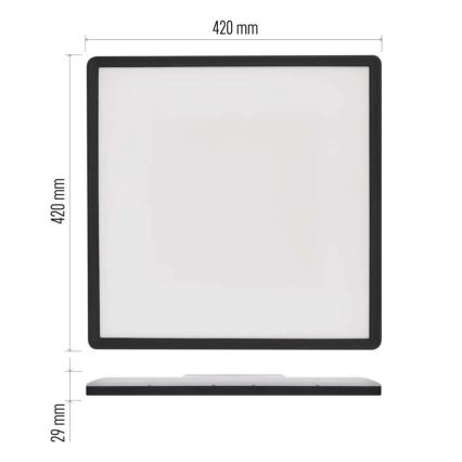 LED Ceiling light FLORI LED/22W/230V 4000K black 42x42 cm